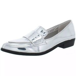 Bar III Patent Silver Loafers